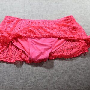 Catalina Neon Peach Lace Swim Skirt Bottoms